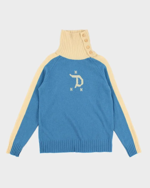 Men's Blue Diesel High Neck Wool Sweater - M sold by Rokit