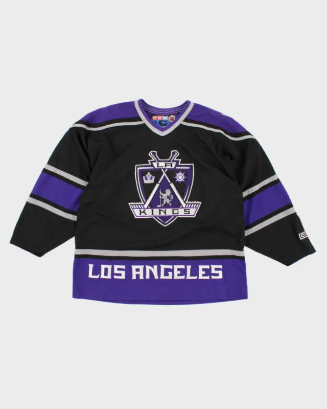 Mens Black And Purple NHL x La Kings Sports Jersey - L sold by Rokit