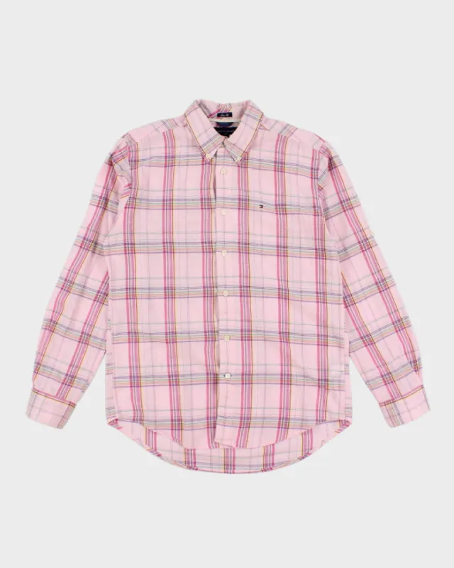 Mens Tommy Hilfiger Pink Plaid Button Up Work Shirt - M sold by Rokit