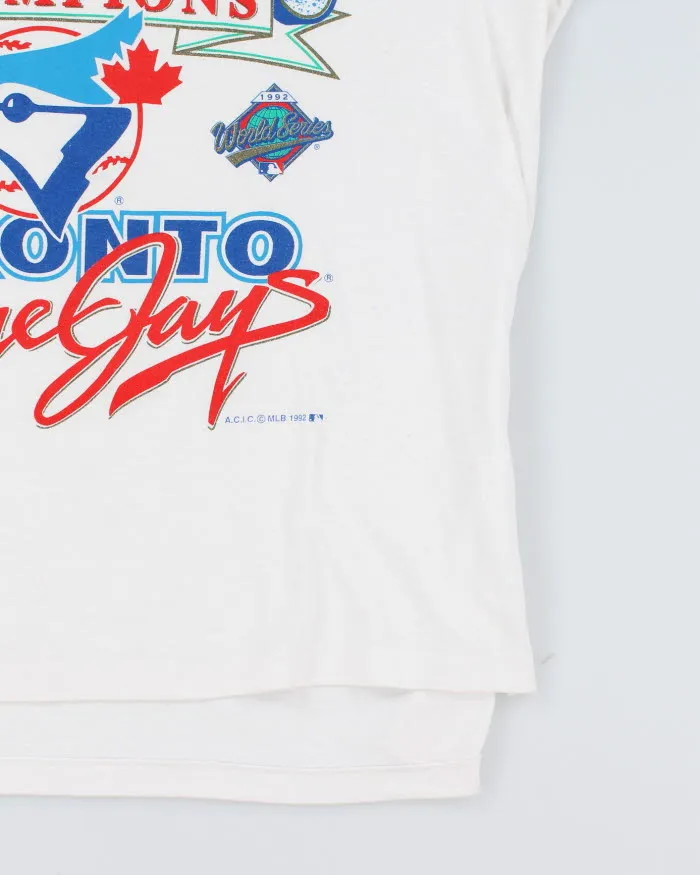 Vintage 1992 World Series MLB Blue Jays Single Stitch T-Shirt - L sold by Rokit product image thumbnail 4