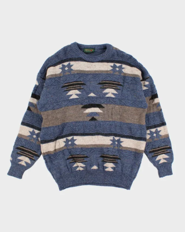 Vintage Wool Blend Blue Jumper - L sold by Rokit