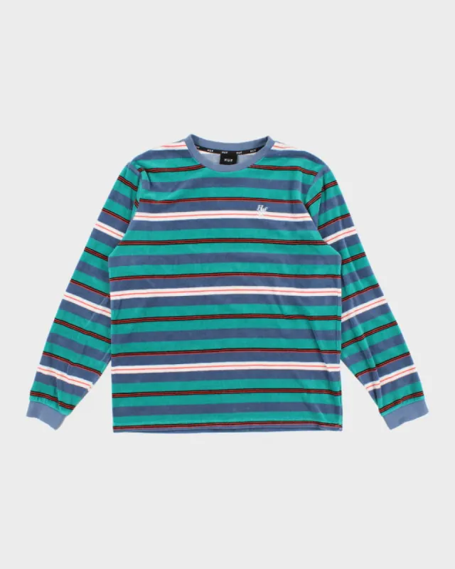 Huf Striped Long Sleeve T-Shirt - M sold by Rokit