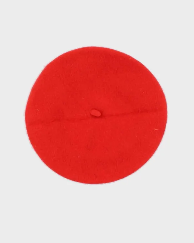 Unisex Red Wool Beret - O/S sold by Rokit