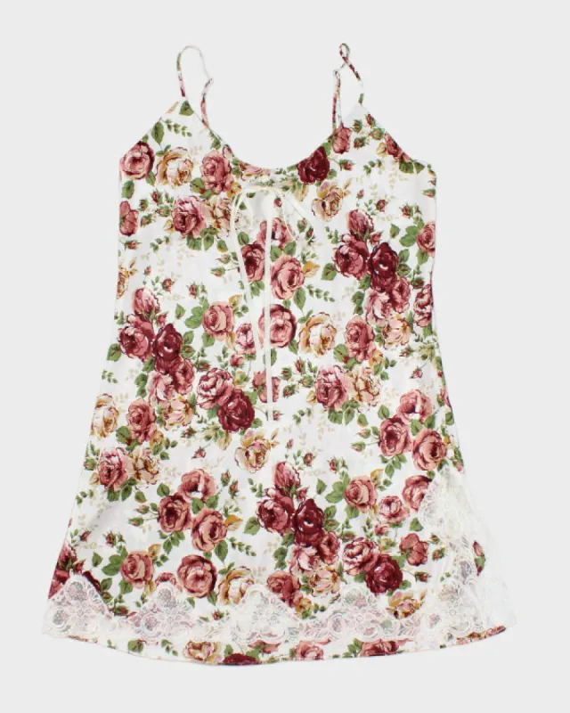 Vintage 90s Silk & Satin Floral Dress - L sold by Rokit
