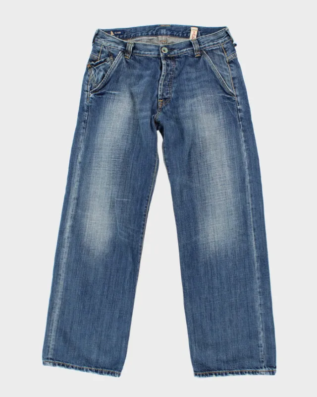 Womens Stovepipe Cut Y2K Style Blue Jeans - M sold by Rokit