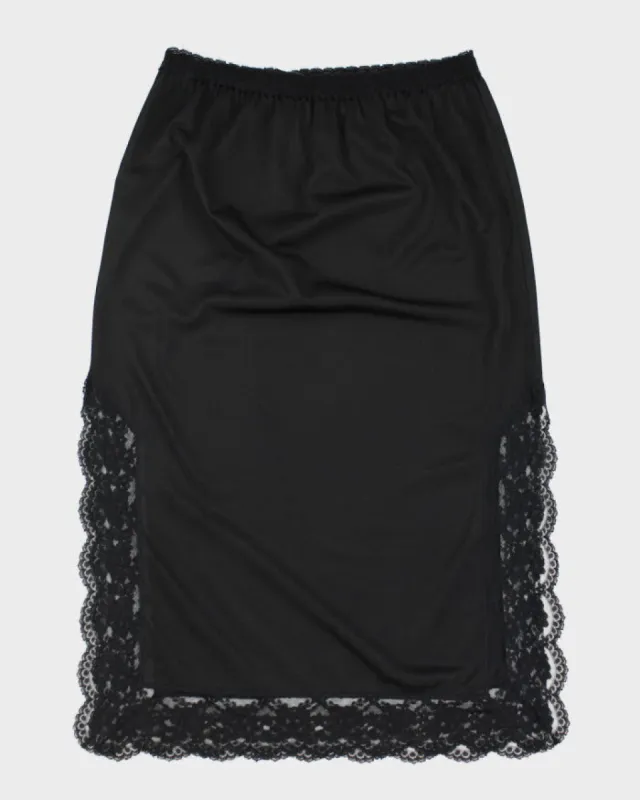 Black Petticoat Slip Skirt - S sold by Rokit