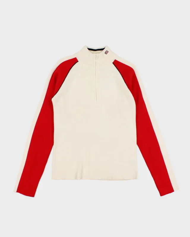 Womens White and Red Ralph Lauren Jumper - L made by Ralph Lauren