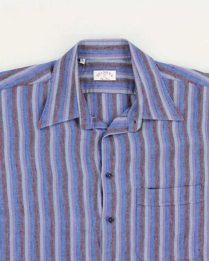 Vintage 90s Delsina Striped Linen Shirt - XL sold by Rokit product image thumbnail 3