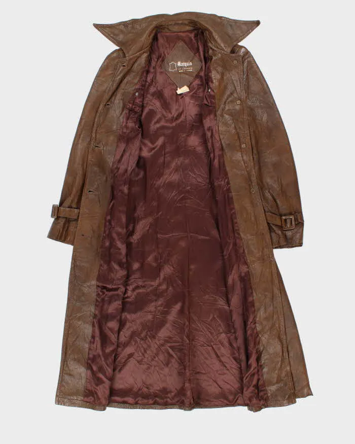 Vintage 70s Marquis Of London Classic Brown Leather Trench - S sold by Rokit product image thumbnail 5