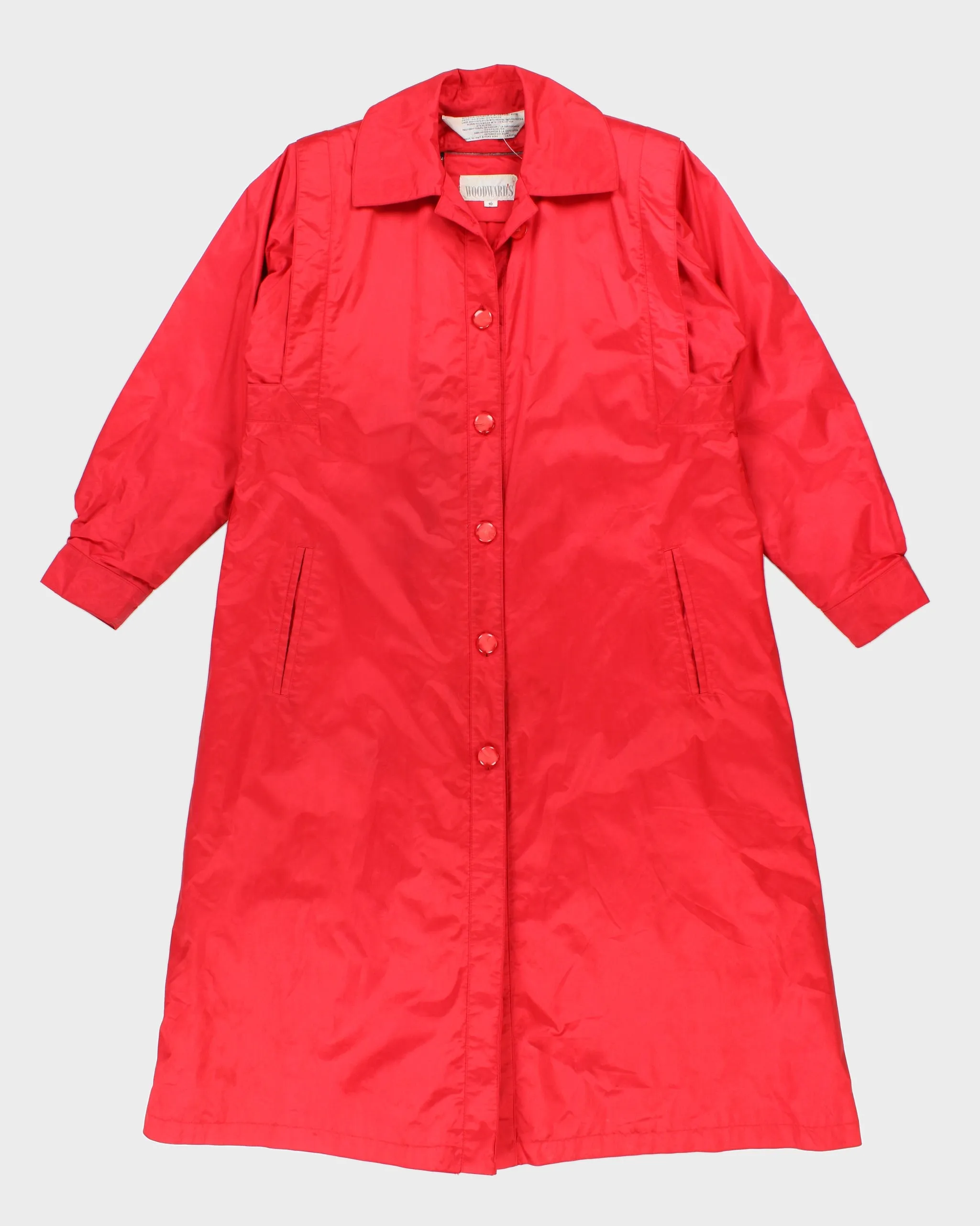Womens 1980s Red Raincoat Trench - M sold by Rokit