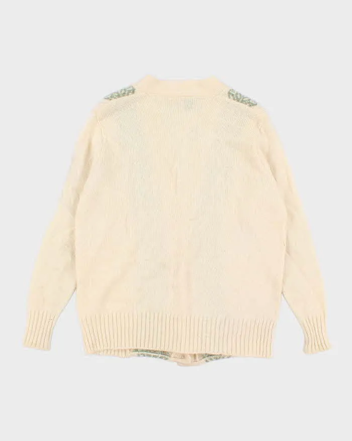 90s Vintage Women's Cream Cardigan - M sold by Rokit product image thumbnail 2