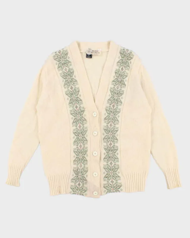 90s Vintage Women's Cream Cardigan - M sold by Rokit