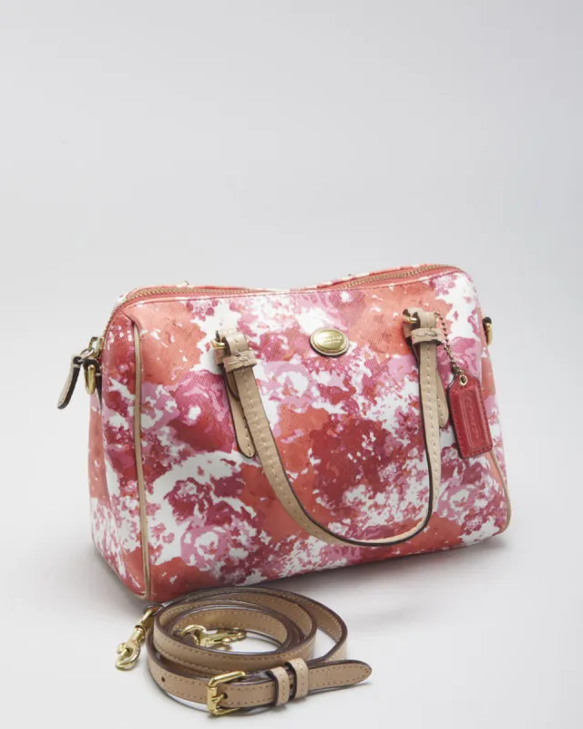 Women's Pink Patterned Coach Hand bag made by Coach
