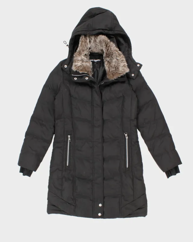 Karl Lagerfeld Paris Faux Fur Hooded Puffer Jacket - XS sold by Rokit
