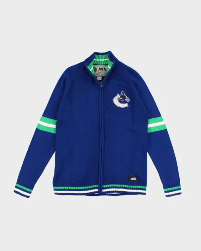 Mens Blue NHL Zip Up Knit Cardigan - M sold by Rokit