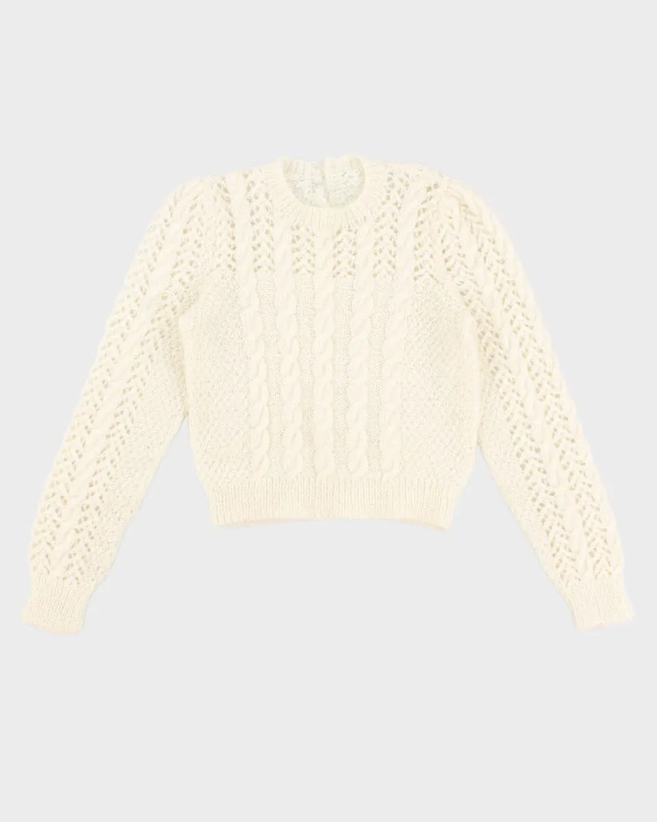 Women's Vintage Cream Knit Jumper - S sold by Rokit