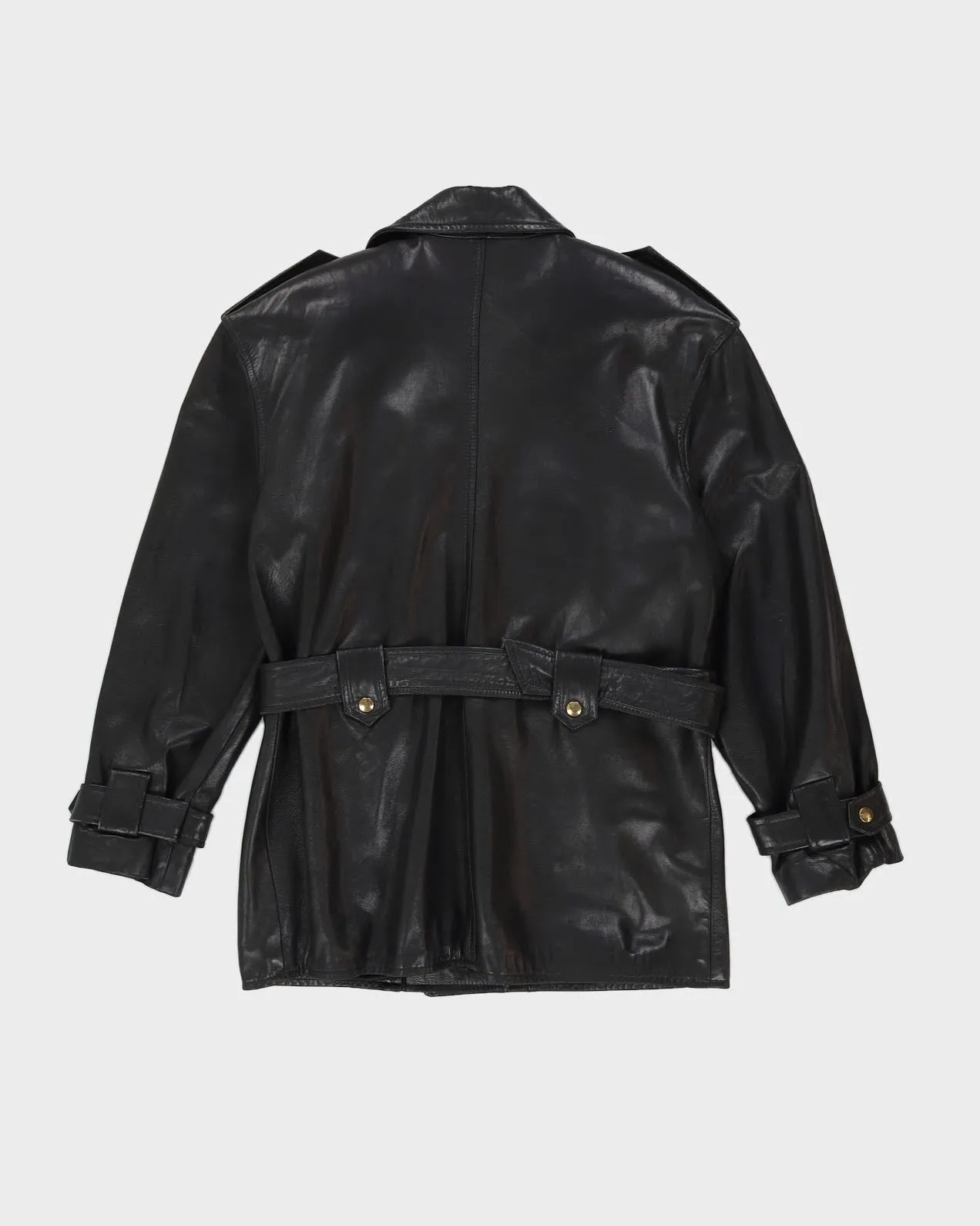 Danier Black Leather Biker Style Jacket - S sold by Rokit product image thumbnail 2