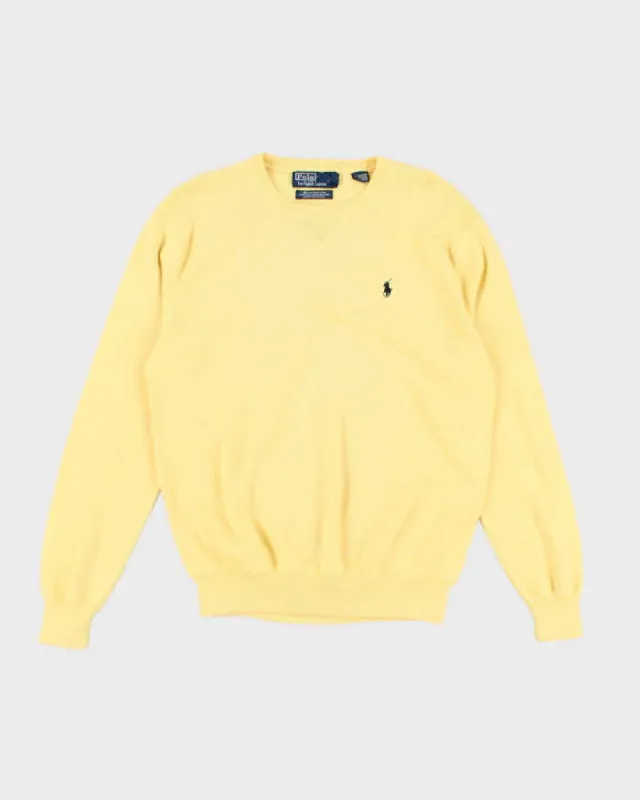 Vintage 90s Polo by Ralph Lauren Yellow Light Sweatshirt - M sold by Rokit