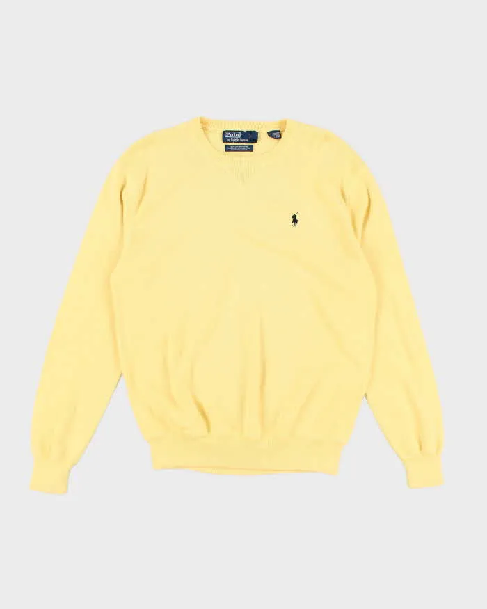 Vintage 90s Polo by Ralph Lauren Yellow Light Sweatshirt - M sold by Rokit
