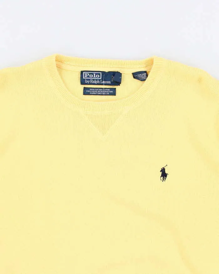 Vintage 90s Polo by Ralph Lauren Yellow Light Sweatshirt - M sold by Rokit product image thumbnail 3