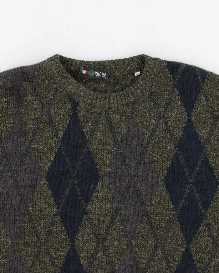 Vintage 90s Italian Argyle Sweater - XL sold by Rokit product image thumbnail 3