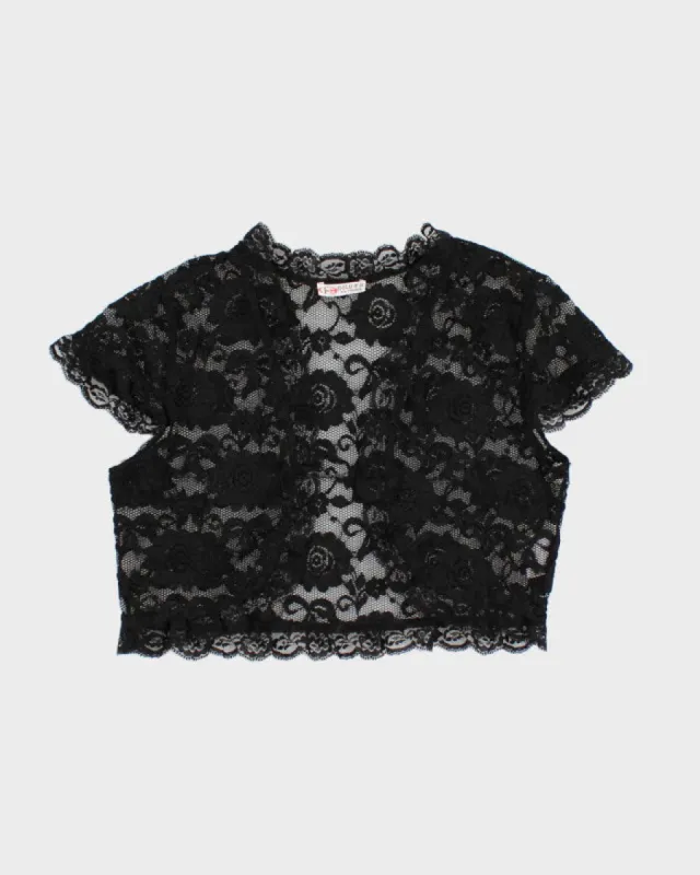 Vintage 90s Gold Fashion Lace Shrug - S sold by Rokit