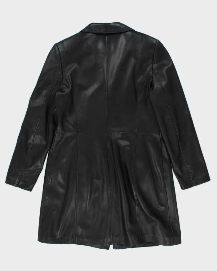 Danier Black Long Leather Jacket - L sold by Rokit product image thumbnail 2