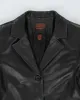 Danier Black Long Leather Jacket - L sold by Rokit