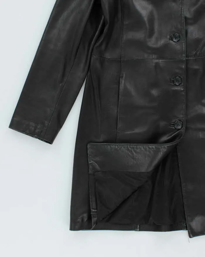 Danier Black Long Leather Jacket - L sold by Rokit product image thumbnail 4