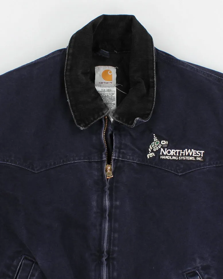Vintage Carhartt Navy Work Wear Jacket - L sold by Rokit product image thumbnail 3