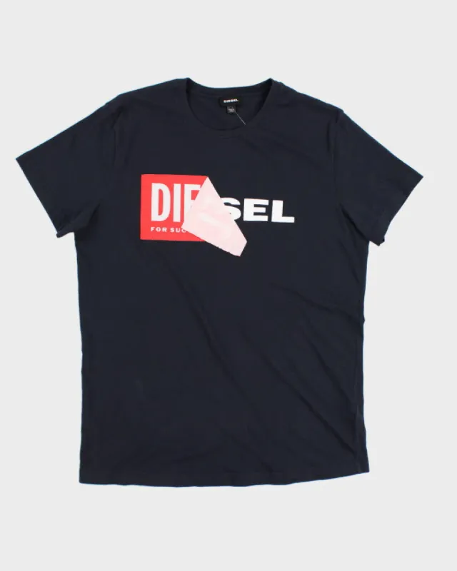 Diesel Navy Logo T-Shirt - M sold by Rokit