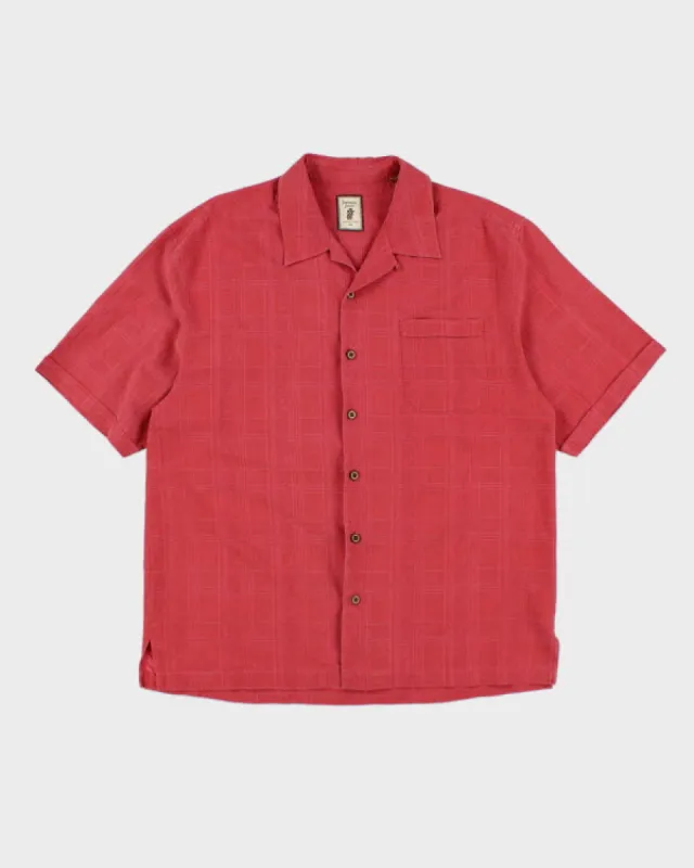 Vintage Jamaica Jaxx Red Hawaiian Silk Shirt - L sold by Rokit