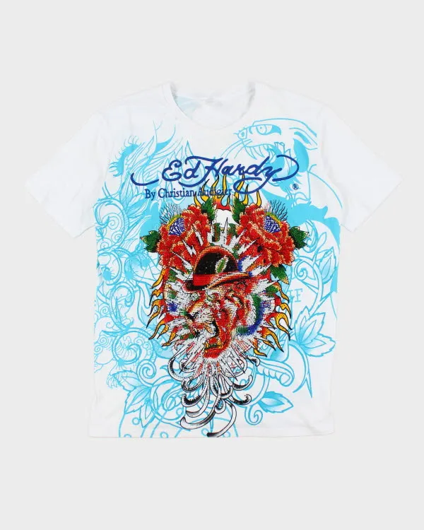 Vintage Y2K Ed Hardy Sequined Graphic T-Shirt - XL sold by Rokit