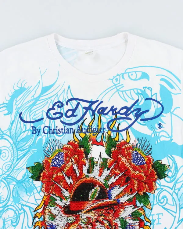 Vintage Y2K Ed Hardy Sequined Graphic T-Shirt - XL sold by Rokit product image thumbnail 3