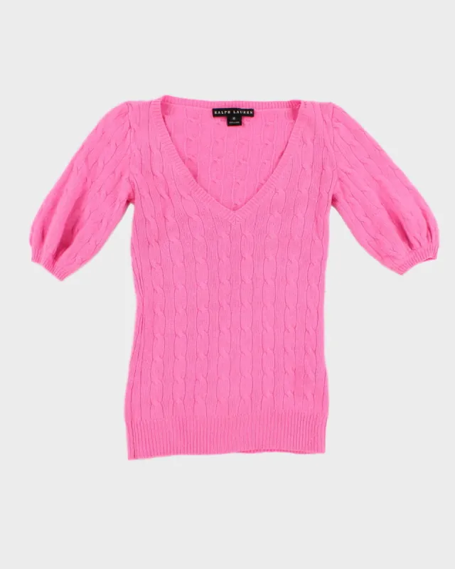 Y2K 00's Women's Pink Ralph Lauren Knit Top - XS sold by Rokit