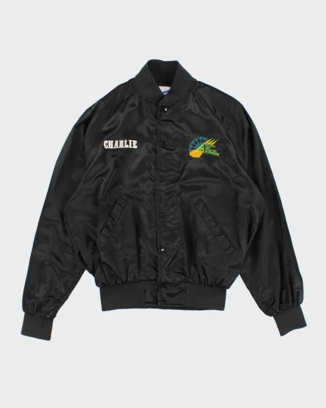 90s Vintage Men's Black Club 21 Varsity Jacket - M sold by Rokit