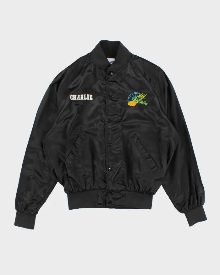 90s Vintage Men's Black Club 21 Varsity Jacket - M sold by Rokit