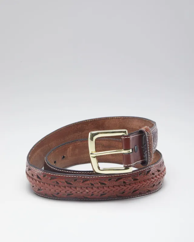 Western Brown Leather Belt sold by Rokit