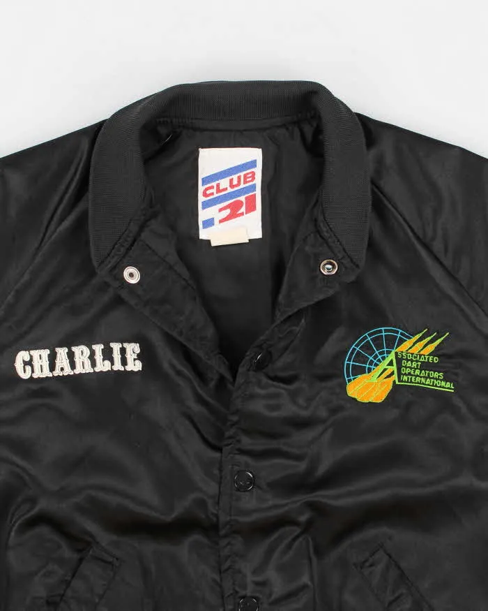90s Vintage Men's Black Club 21 Varsity Jacket - M sold by Rokit product image thumbnail 3