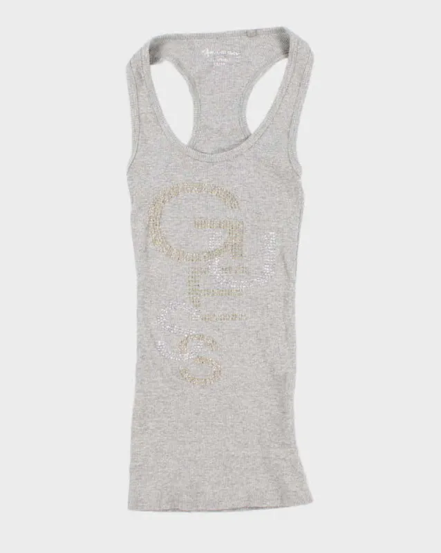 Women's Vintage Rhinestone Guess Tank Top - XS sold by Rokit