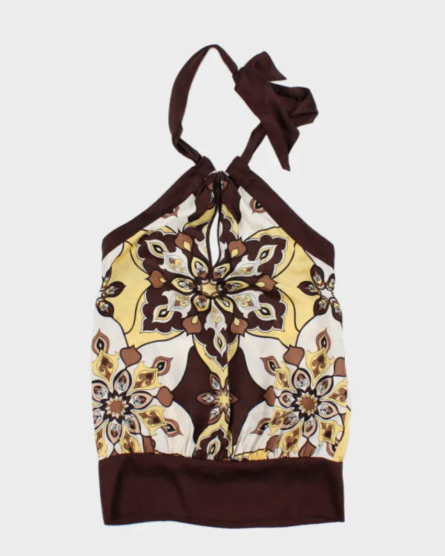 Y2k 00s Bebe Silk Halter Neck Top - XS sold by Rokit