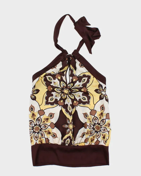 Y2k 00s Bebe Silk Halter Neck Top - XS sold by Rokit