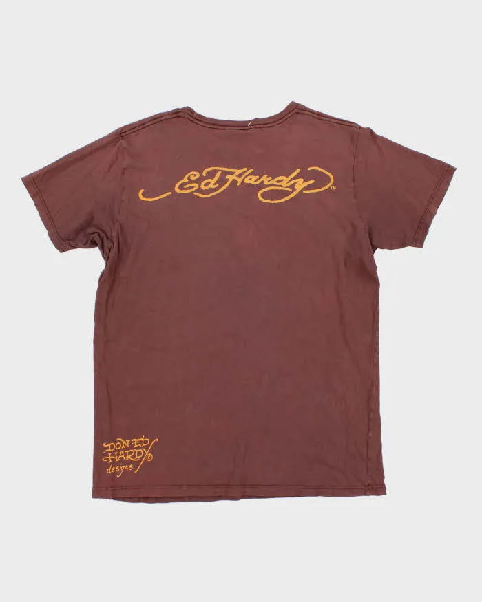 Men's Brown Ed Hardy Tiger Graphic Print Graphic T shirt - L sold by Rokit product image thumbnail 2