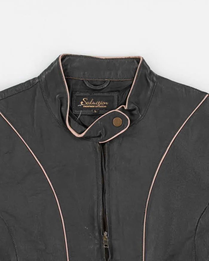 Vintage 90s/00s Fitted Leather Jacket - L sold by Rokit product image thumbnail 3