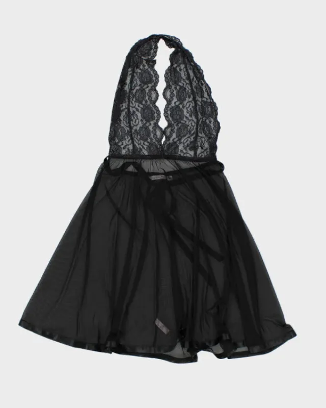 Y2k 00s La Vie En Rose Mesh Halter Neck Slip Dress - S sold by Rokit