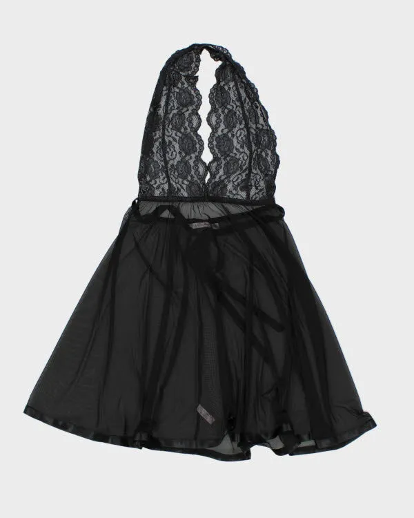 Y2k 00s La Vie En Rose Mesh Halter Neck Slip Dress - S sold by Rokit