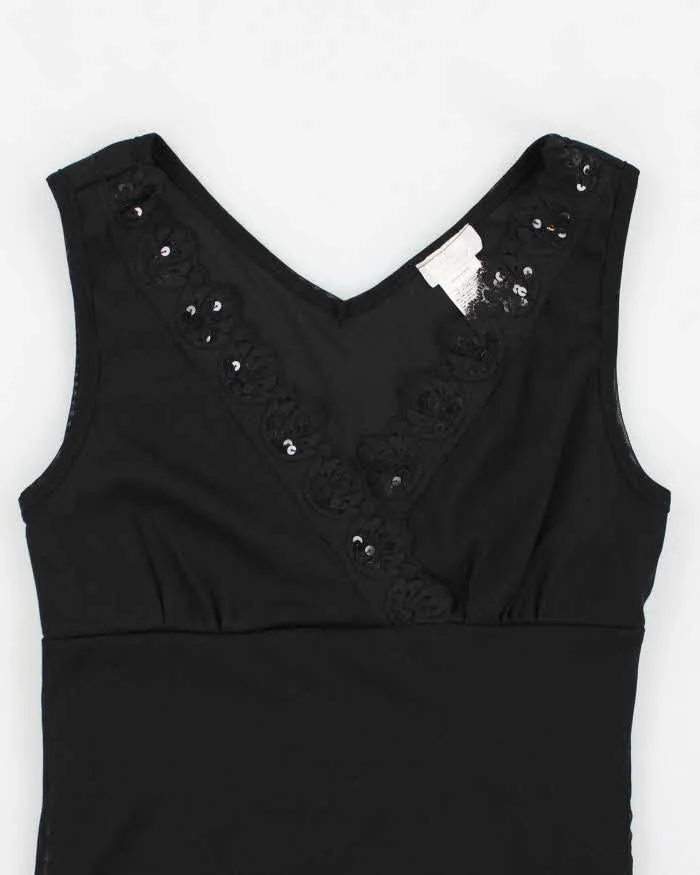 Y2k 00s Poet Black Double Layer Mesh Top - S sold by Rokit product image thumbnail 3