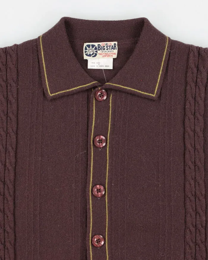Vintage 80s Big Star Brown Wool Cardigan - M sold by Rokit product image thumbnail 3