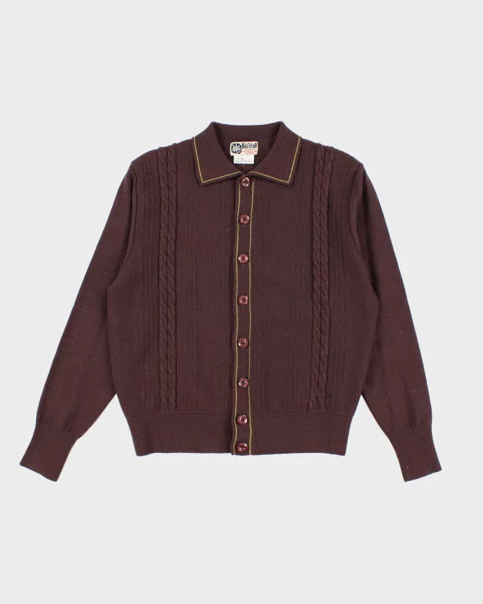Vintage 80s Big Star Brown Wool Cardigan - M sold by Rokit