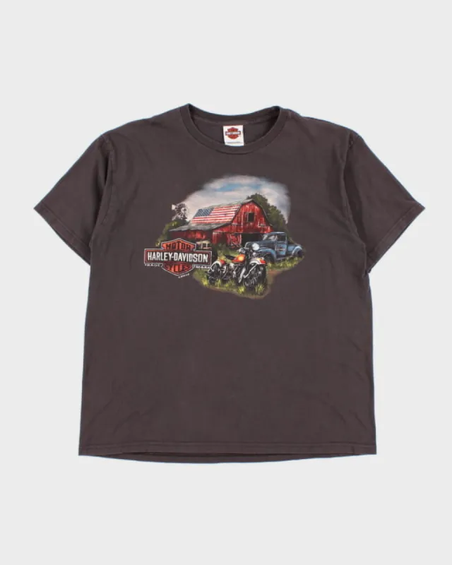 00s Harley Davidson Brown Graphic T-Shirt - XL sold by Rokit